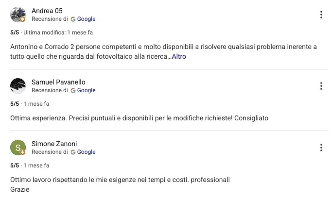 recensioni su installazione fotovoltaico tetto casa